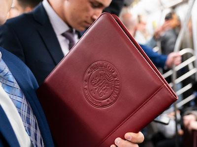 Image of portfolio with embossed Marist seal.